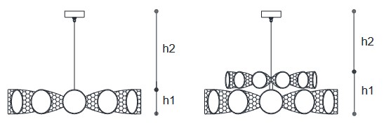 Dimensiones de la Lámpara colgante Cheers Opera Italamp