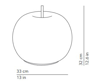 lámpara-de-mesa-kushi-33-KDLN Kundalini-medidas