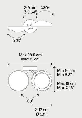 Medidas de la Lámpara de Pared Nautilus Lodes