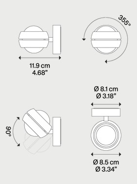 Medidas de la Lámpara de Pared Nautilus Lodes