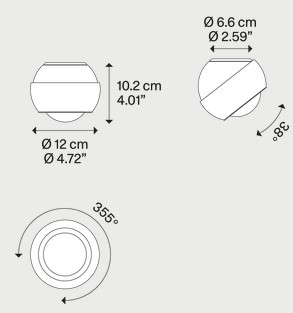 Dimensiones de la Lámpara de Techo Spider Lodes