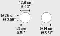 Dimensiones de la Lámpara Volum Lodes