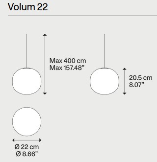 Dimensiones de la Lámpara Colgante Volum Lodes