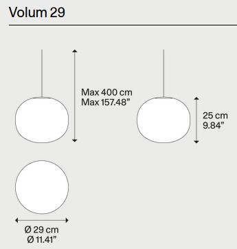 Dimensiones de la Lámpara Colgante Volum Lodes