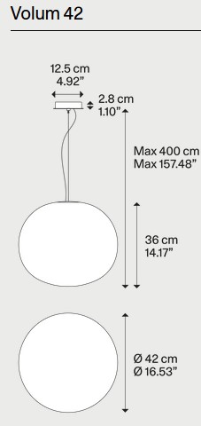 Dimensiones de la Lámpara Colgante Volum Lodes