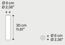 Dimensiones de la Lámpara A-Tube Lodes de Techo
