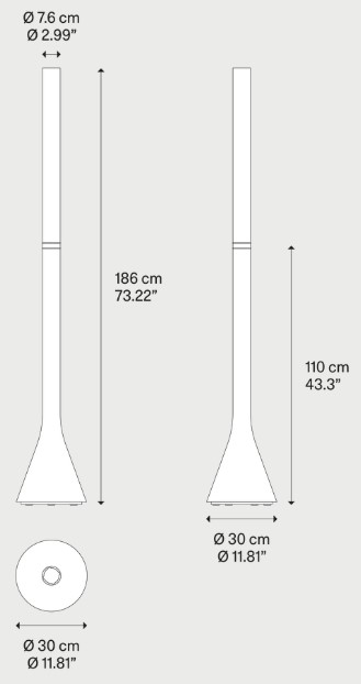 Dimensiones de la Lámpara de Pie Croma Lodes