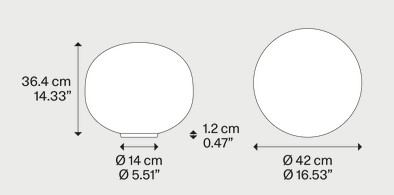 Medidas de la lámpara de mesa Volum Lodes