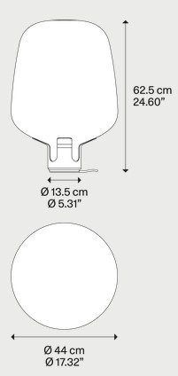 Dimensiones de la Lámpara de Mesa Flar Lodes