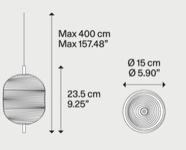 Dimensiones de la lámpara colgante Jefferson Lodes