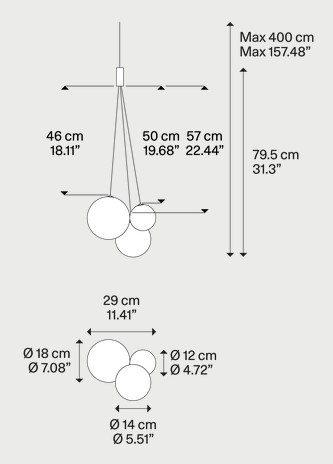 Dimensiones de la Lámpara Colgante Random Lodes