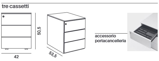Cajón Office Cabinets MDF Italia medidas