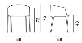 Silla Achille MDF Italia Con Reposabrazos medidas