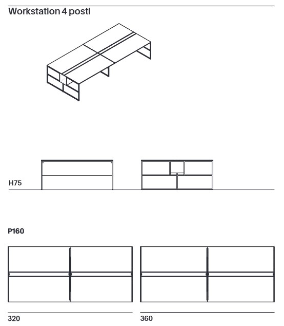 Scrivania 20.Venti MDF Italia dimensioni