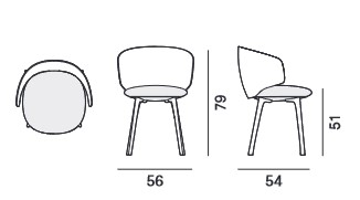 Silla Universal MDF Italia Con Reposabrazos medidas