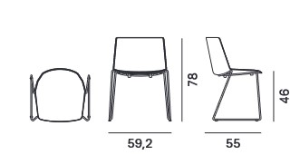 Silla Aiku Soft MDF Italia Patas De Trineo medidas