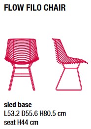 Silla Flow Filo MDF Italia Outdoor medidas