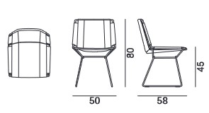 Silla Neil Denim MDF Italia medidas
