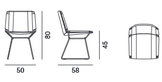 Silla Neil Leather MDF Italia medidas