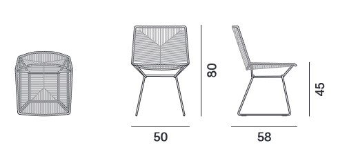 Silla Neil Twist MDF Italia medidas