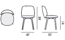 Silla Universal MDF Italia medidas