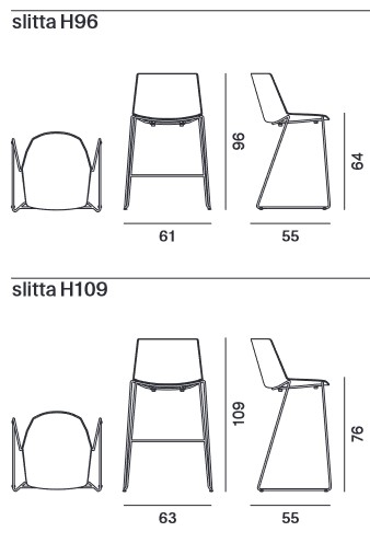 Taburete Aiku MDF Italia Patas De Metal medidas