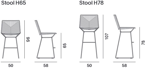 Taburete Neil Twist MDF Italia medidas