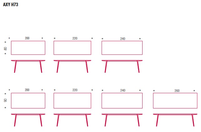 Mesa Axy MDF Italia medidas