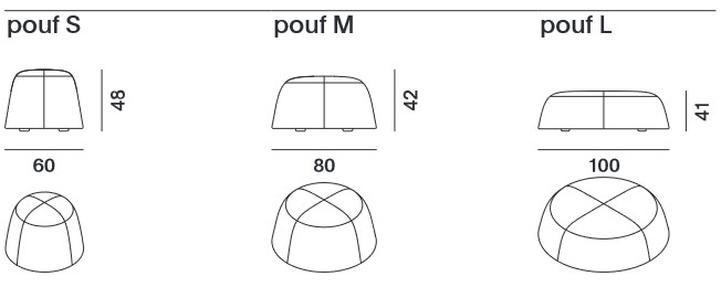 Puff Fuji MDF Italia medidas