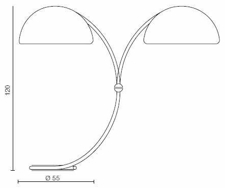 lampara-de-pie-serpente-martinelli-luce-dimensiones