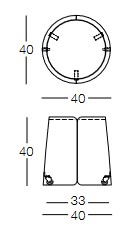 Dimensiones del Pouf Bobino Memedesign