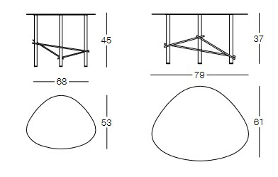 Tavolino Cookie Memedesign dimensioni