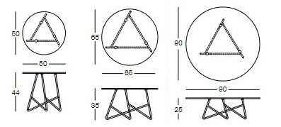 Dimensiones de la Mesa de Centro Ermione Memedesign