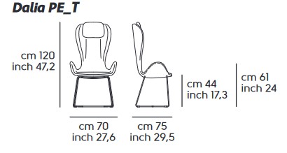 Poltroncina Dalia Midj PE M TS dimensioni