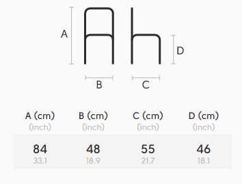 Silla-Liù-S-M-TS2-M-midj-dimensiones