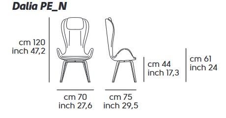 Poltroncina Dalia Midj PE LN TS dimensioni