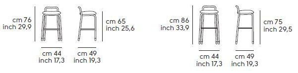 Taburete-Pippi-Midj-H65-H75-R-TS-dimensiones