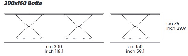 Tavolo Clessidra Double Midj dimensioni