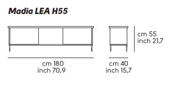 Aparador Lea H55 Midj puertas tapizadas medidas