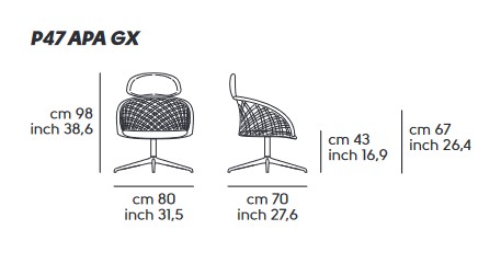 Poltroncina-P47-Midj-APA-GX-TS-CU-dimensioni