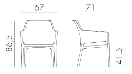 Sillon Net Relax Nardi medidas y dimensiones
