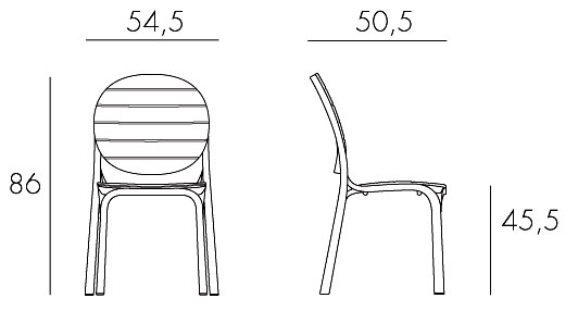 Silla Erica Nardi medidas y dimensiones