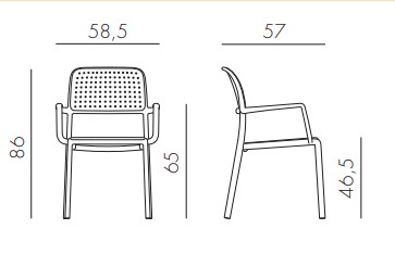 silla bora nardi dimensiones