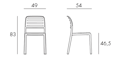 Silla Costa Bistrot Nardi medidas y dimensiones