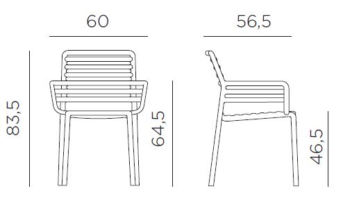 silla-dogaarmchair-nardi-dimensiones