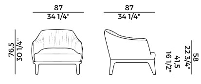 Sillón lounge Blossom Potocco medidas