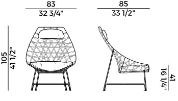 Sillón lounge Cut Potocco para exterior medidas