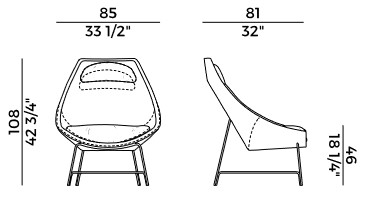 Sillón lounge Cut Potocco medidas