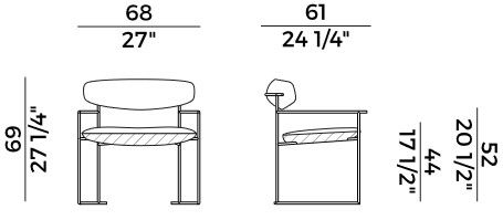 Poltrona Lounge Keel Light Potocco dimensioni