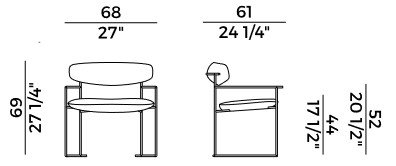 Sillón lounge Keel Potocco medidas